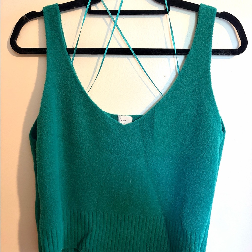 Green Knit Tank Top - Women